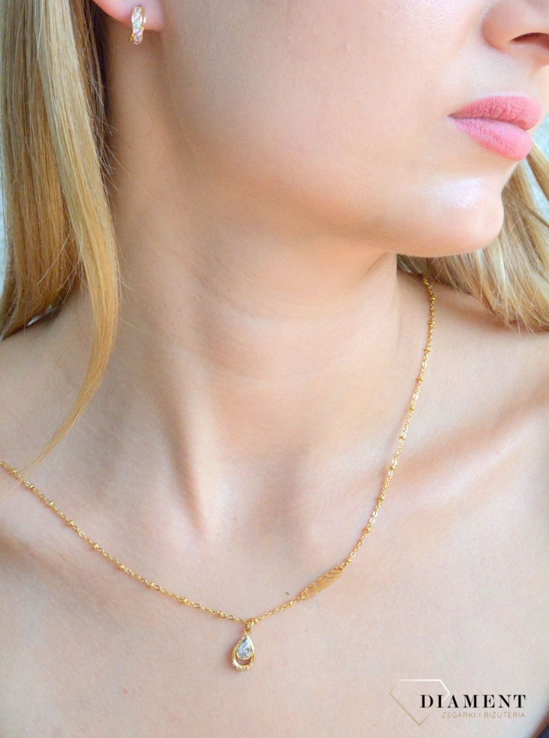 Złote kolczyki damskie 375 z różowymi cyrkoniami KL 4015A 375 (2).jpg